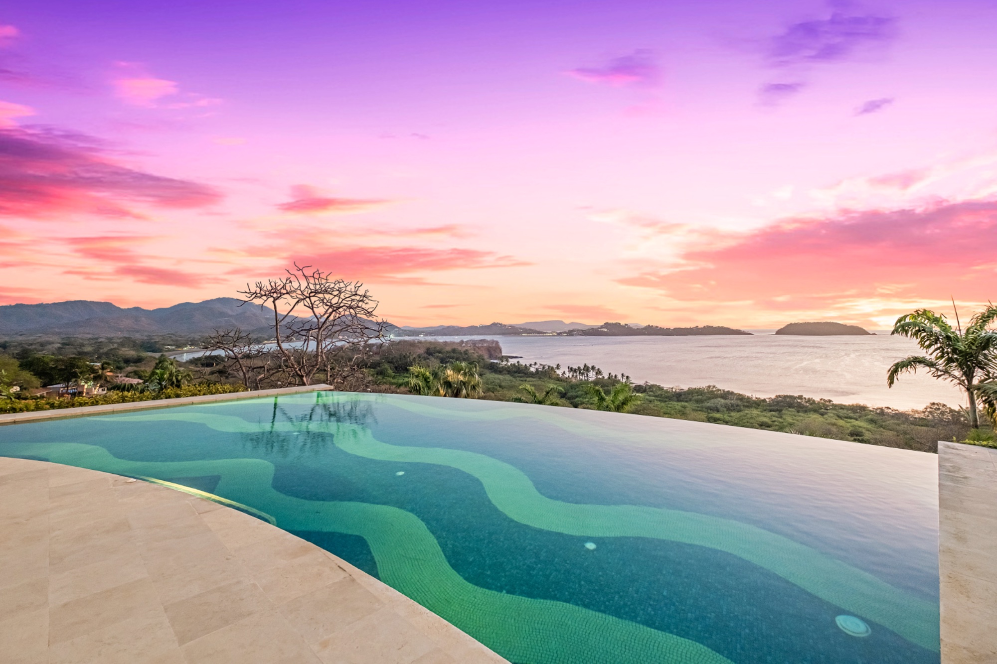 Infinity pool at sunset