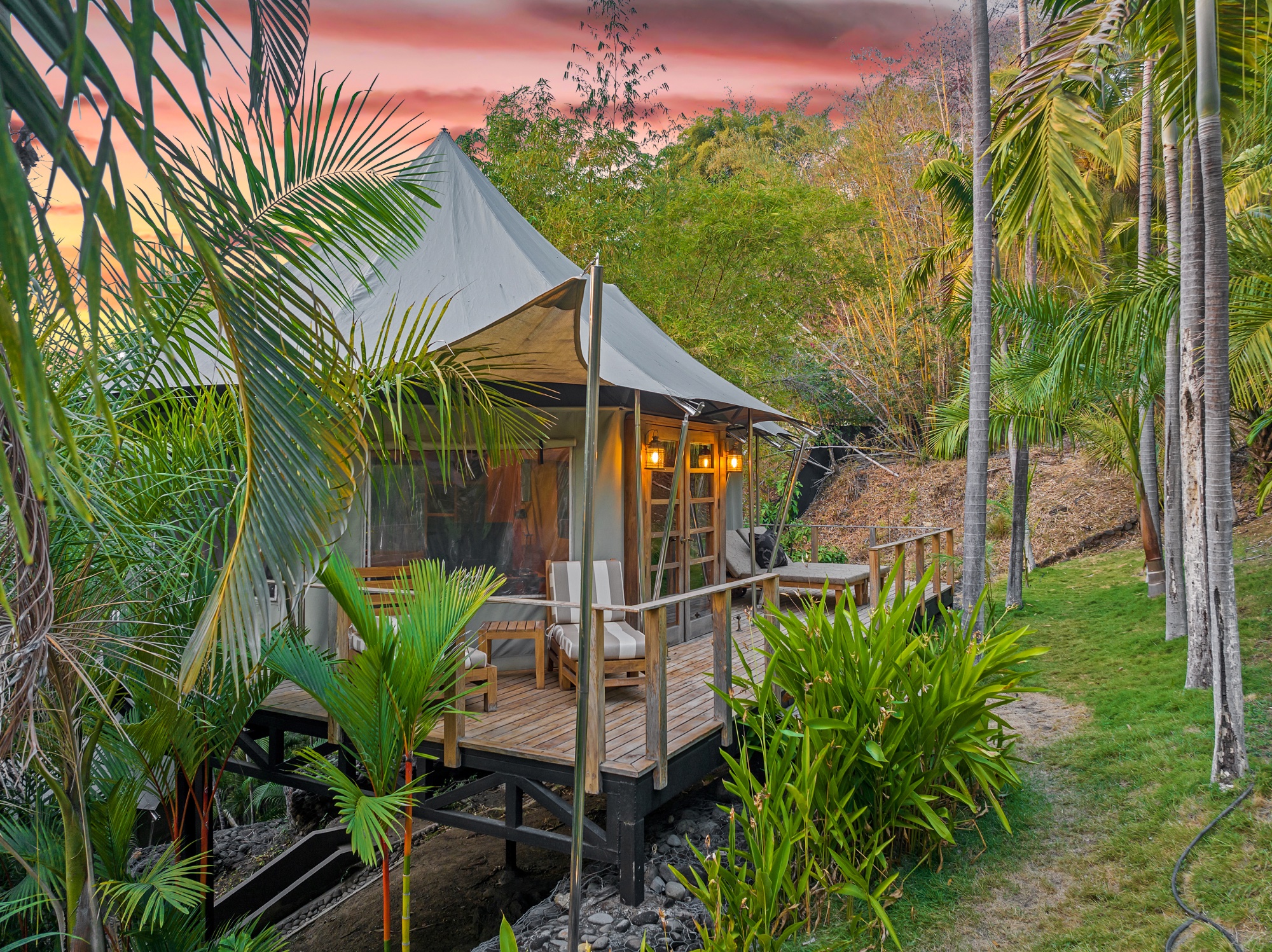 Luxury glamping tent